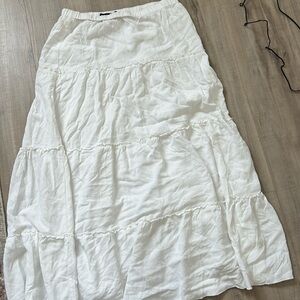 Brandy Melville Tiered Maxi Skirt linen